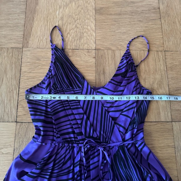 Yumi Kim Small Silk Mini Dress Purple Black Abstract Print Sleeveless Pockets - Picture 6 of 8